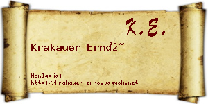 Krakauer Ernő névjegykártya