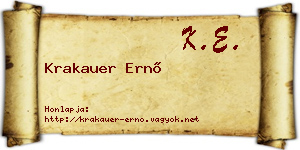 Krakauer Ernő névjegykártya